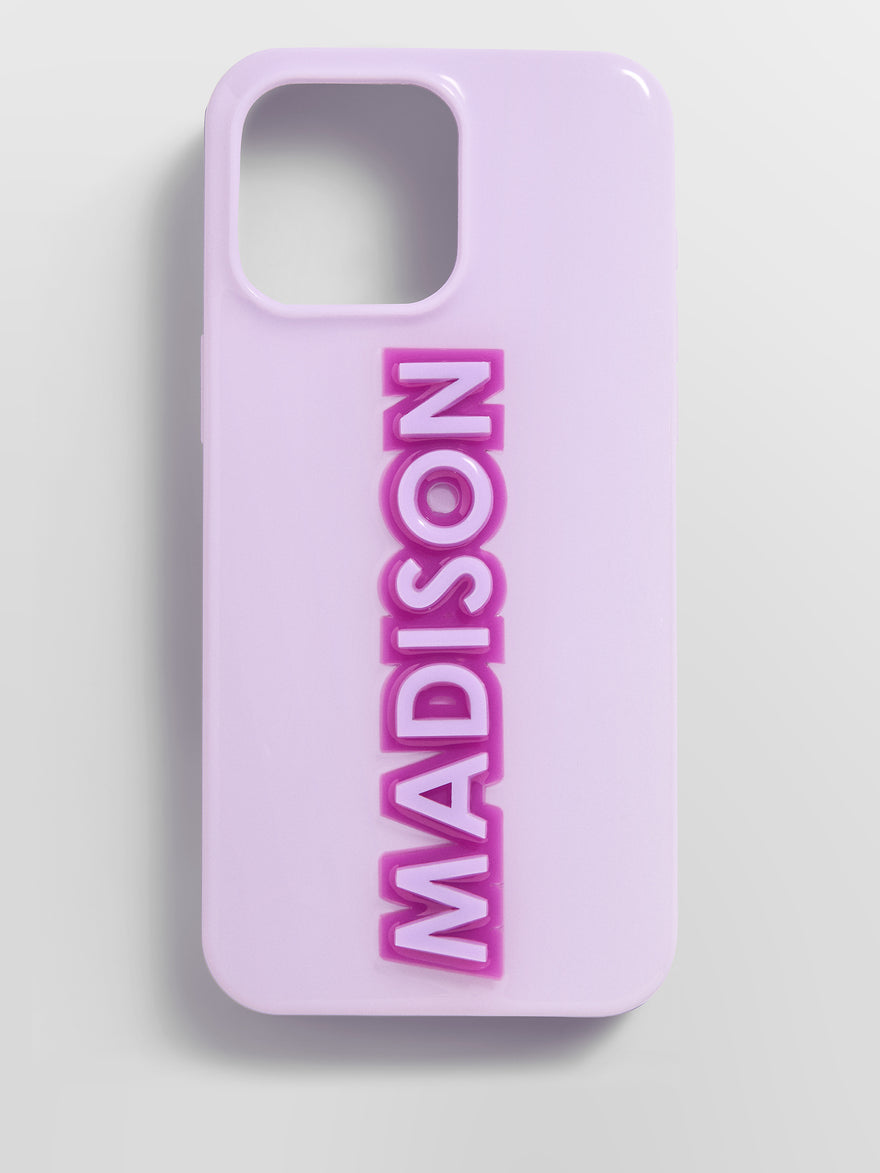 Block Font Custom iPhone Case - Lavender/Purple
