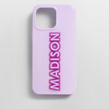 Block Font Custom iPhone Case - Lavender/Purple
