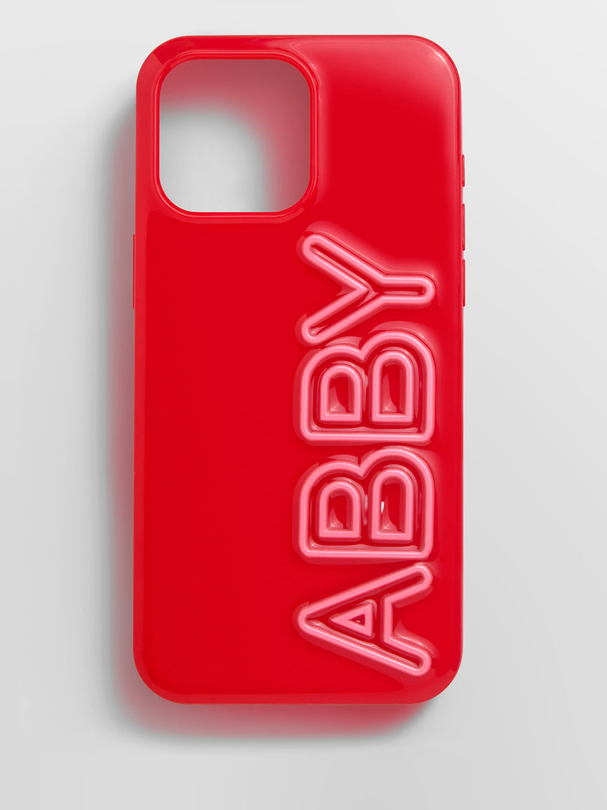 Fine Line Custom iPhone Case - Red/Pink