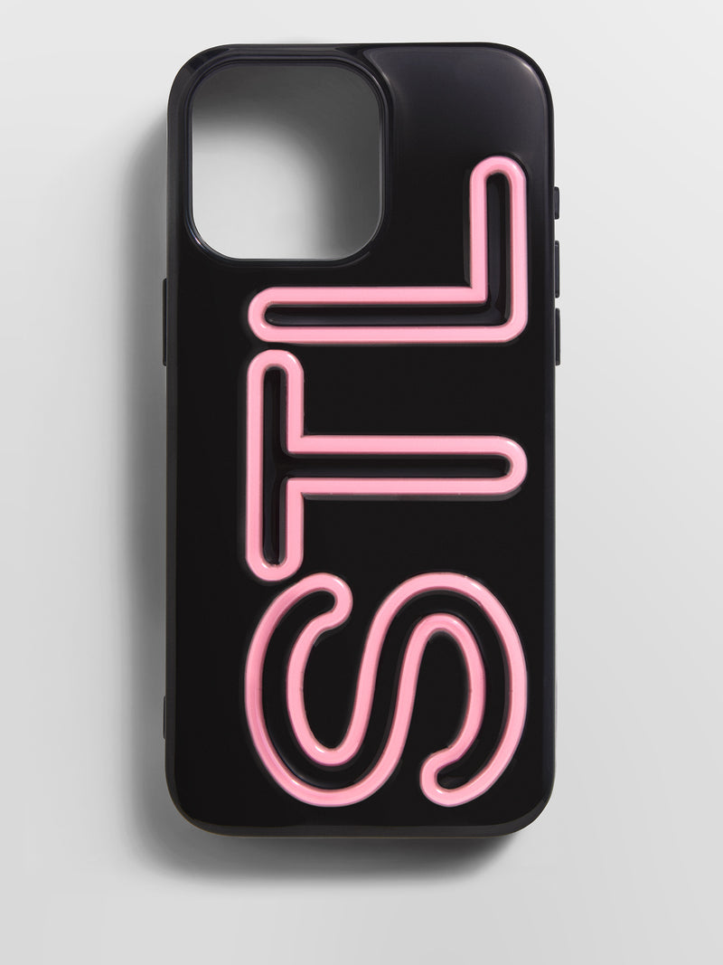 Fine Line Custom iPhone Case - Black/Pink