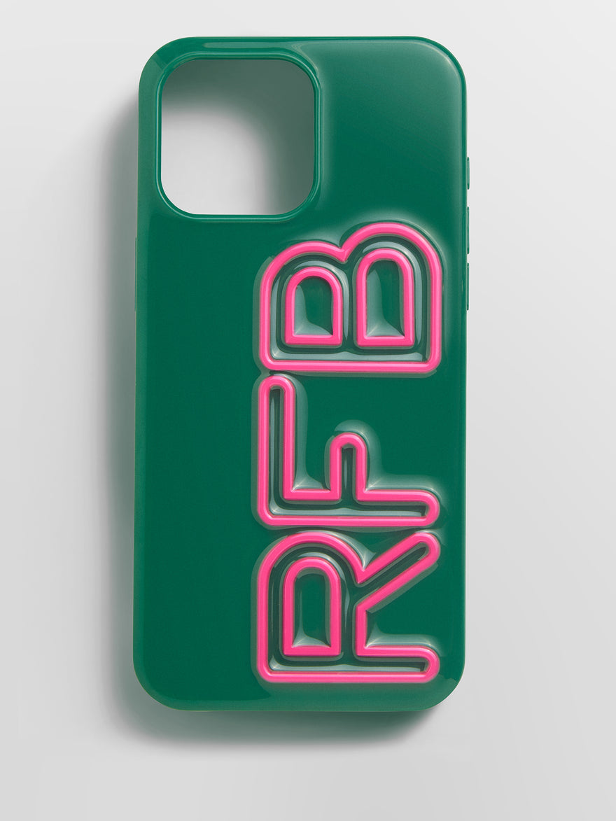 Fine Line Custom IPhone Case - Green/Hot Pink
