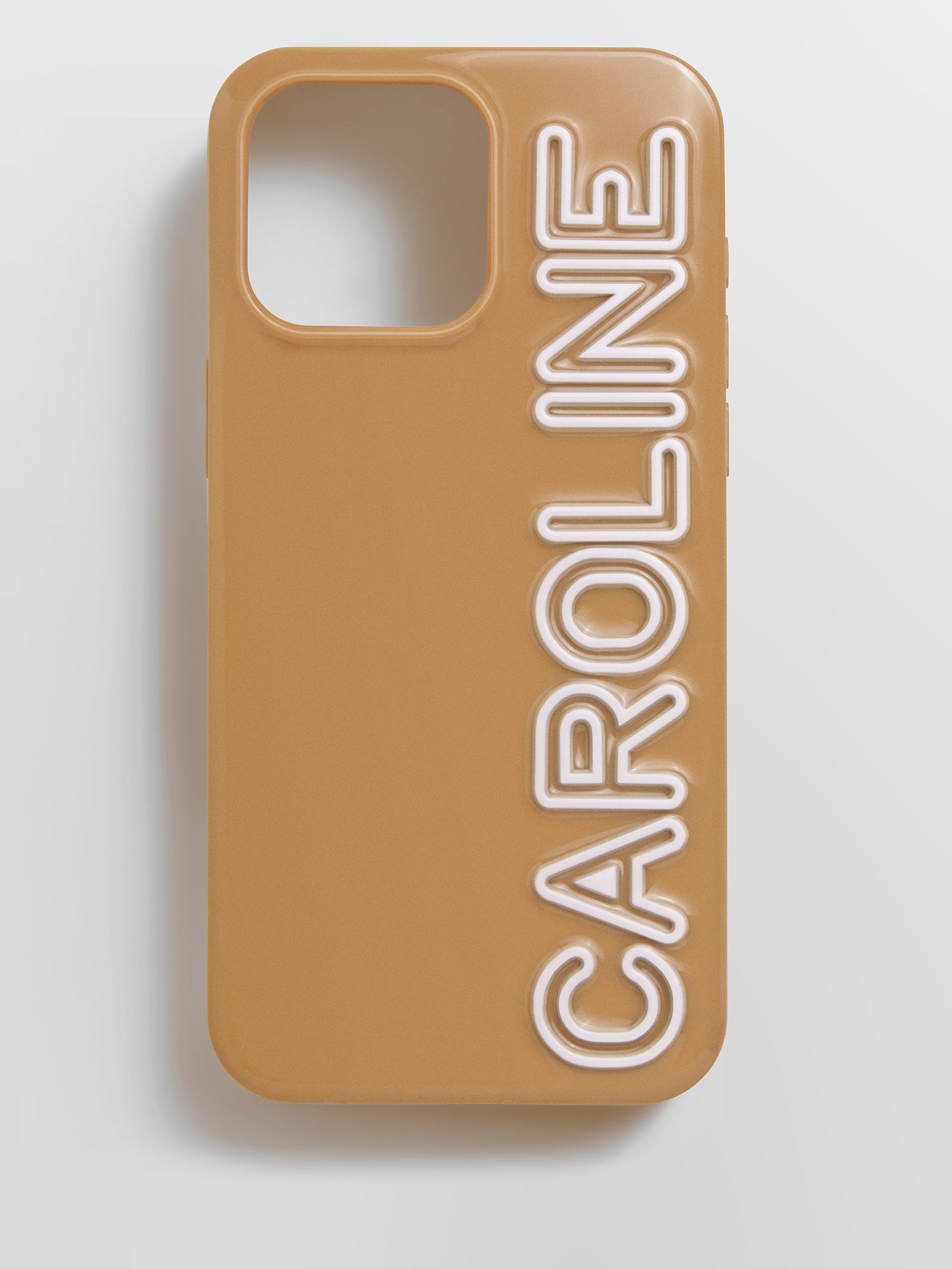 Fine Line Custom iPhone Case - Light Brown/White