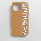 Fine Line Custom iPhone Case - Light Brown/White
