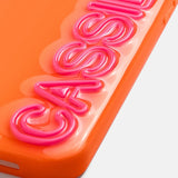 Fine Line Custom iPhone Case - Orange/Hot Pink