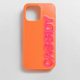 Fine Line Custom iPhone Case - Orange/Hot Pink