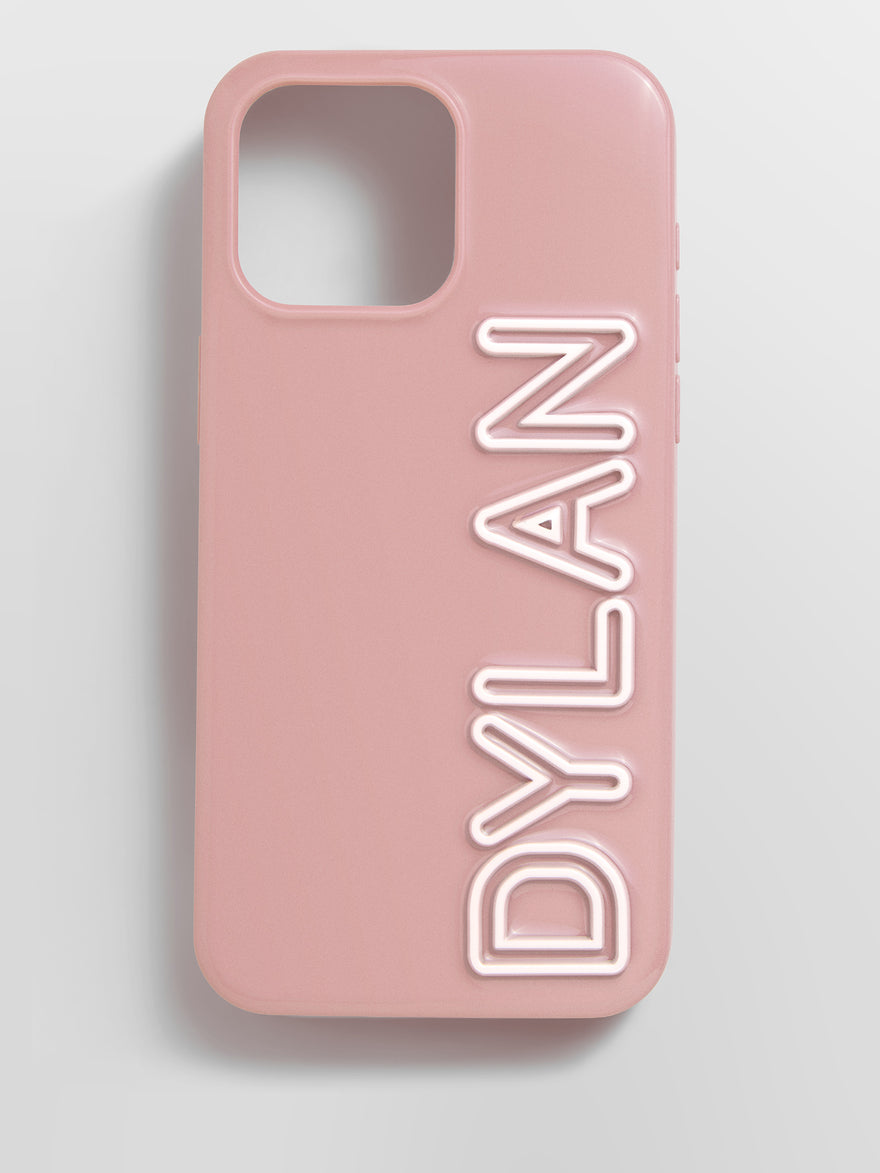 Fine Line Custom iPhone Case - Dusty Rose/White