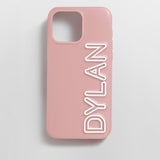 Fine Line Custom iPhone Case - Dusty Rose/White