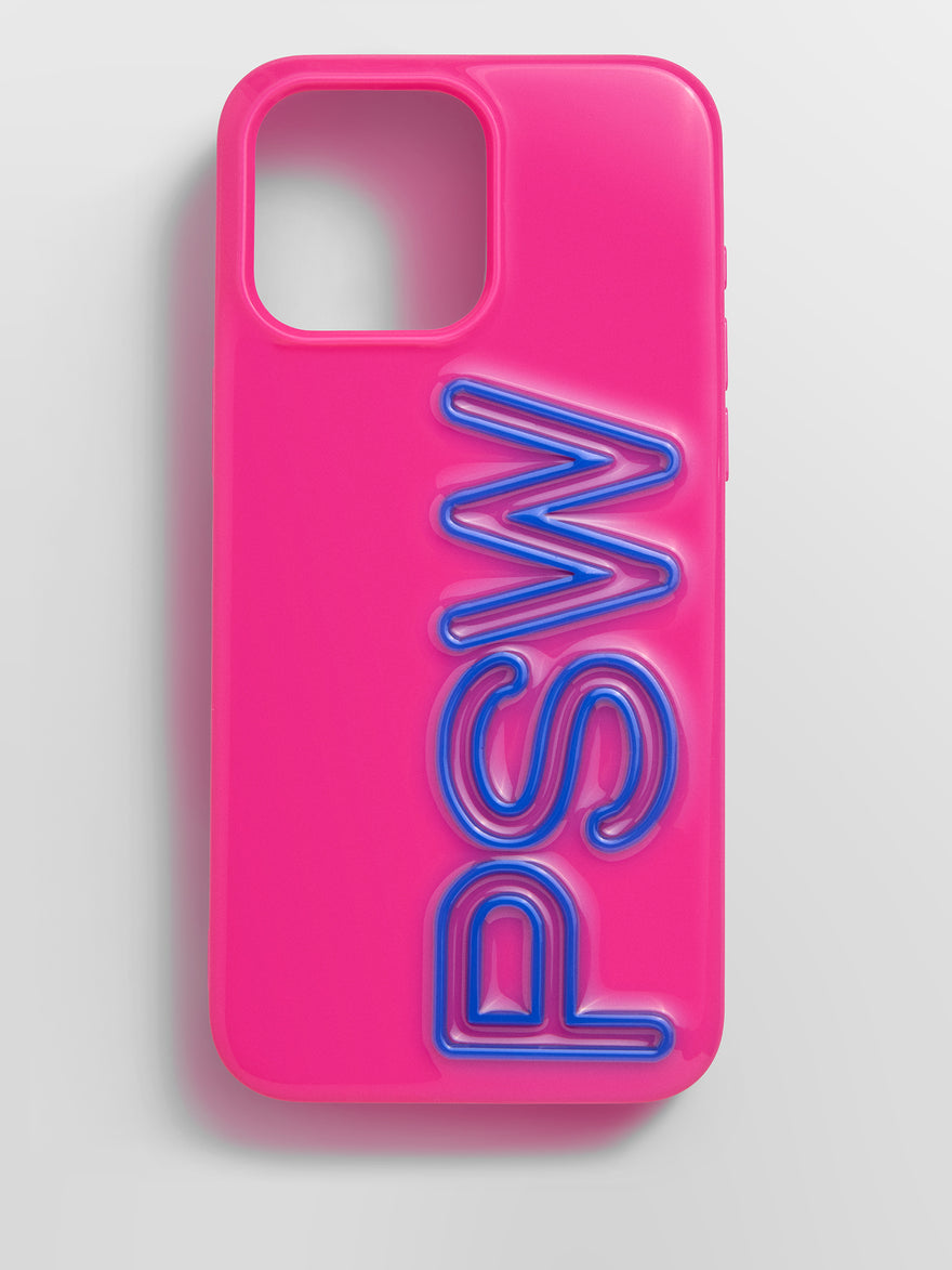 Fine Line Custom iPhone Case - Neon Pink/Cobalt Blue