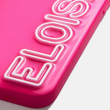 Fine Line Custom iPhone Case - Neon Pink/White