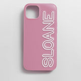 Fine Line Custom iPhone Case - Mauve/White