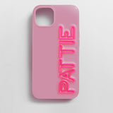 Fine Line Custom iPhone Case - Mauve/Hot Pink