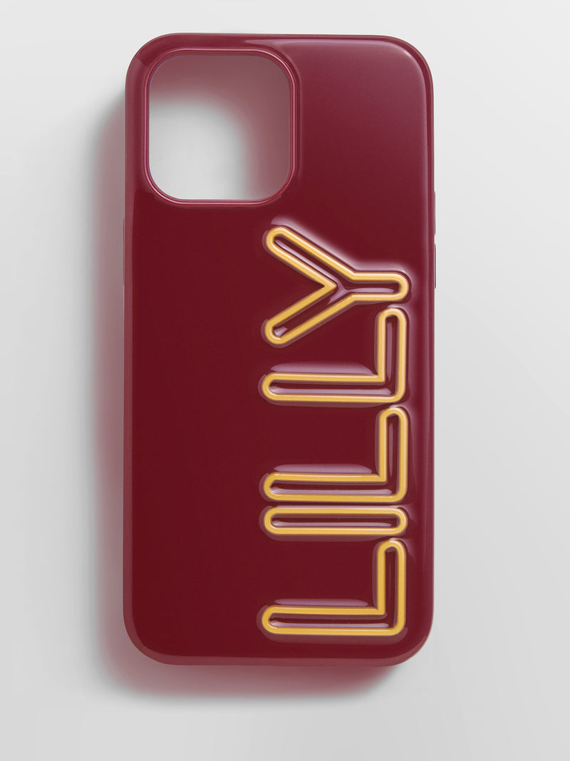 Fine Line Custom iPhone Case - Burgundy/Marigold