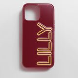 Fine Line Custom iPhone Case - Burgundy/Marigold