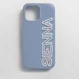 Fine Line Custom iPhone Case - Slate Blue/White