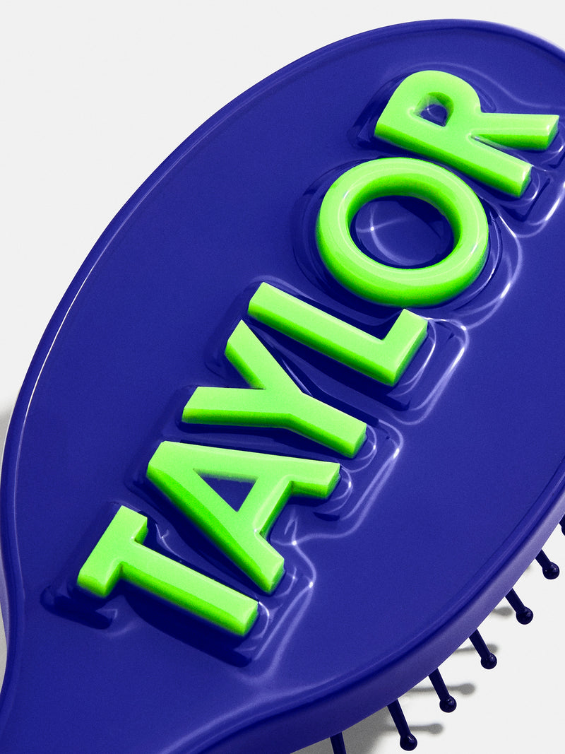 BaubleBar Mini Block Font Custom Hair Brush - Navy/Green - 
    Customizable hair brush
  
