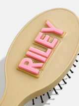 BaubleBar Block Font Mini Custom Hair Brush - Beige/Pink - 
    Customizable hair brush
  
