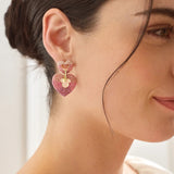 Disney Mickey Mouse Heart Statement Earrings - Pink