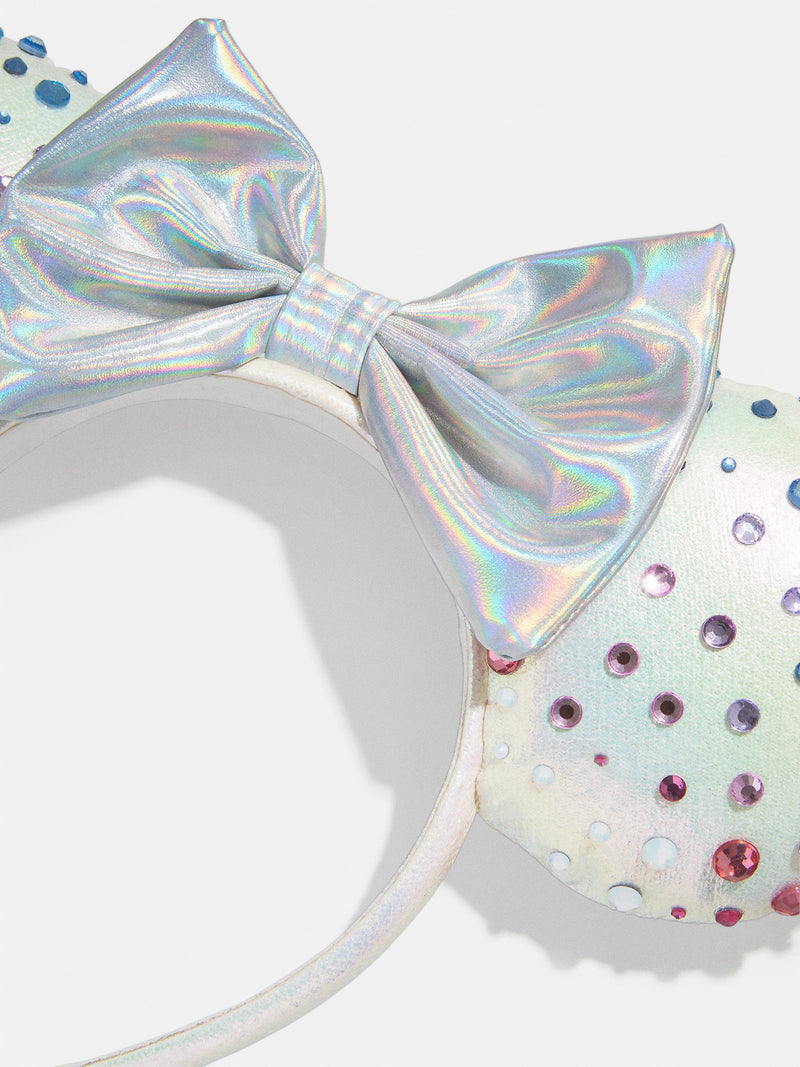 BaubleBar Disney Minnie Mouse Iridescent Ears Headband - Minnie Mouse Iridescent Ears - 
    White Disney ears with rainbow crystals 
  
