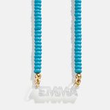 Beaded Kids' Custom Nameplate Necklace - Turquoise