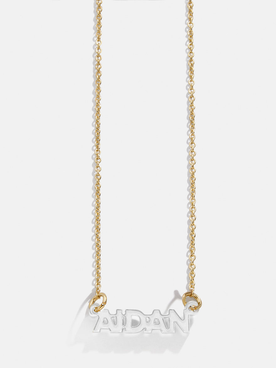 Kids' Custom Nameplate Necklace - Cable Chain