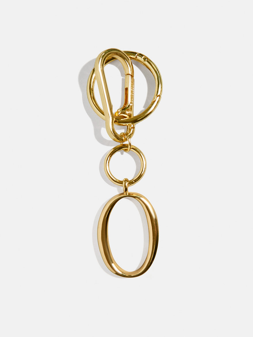 Gold Initial Enamel Bag Charm - O
