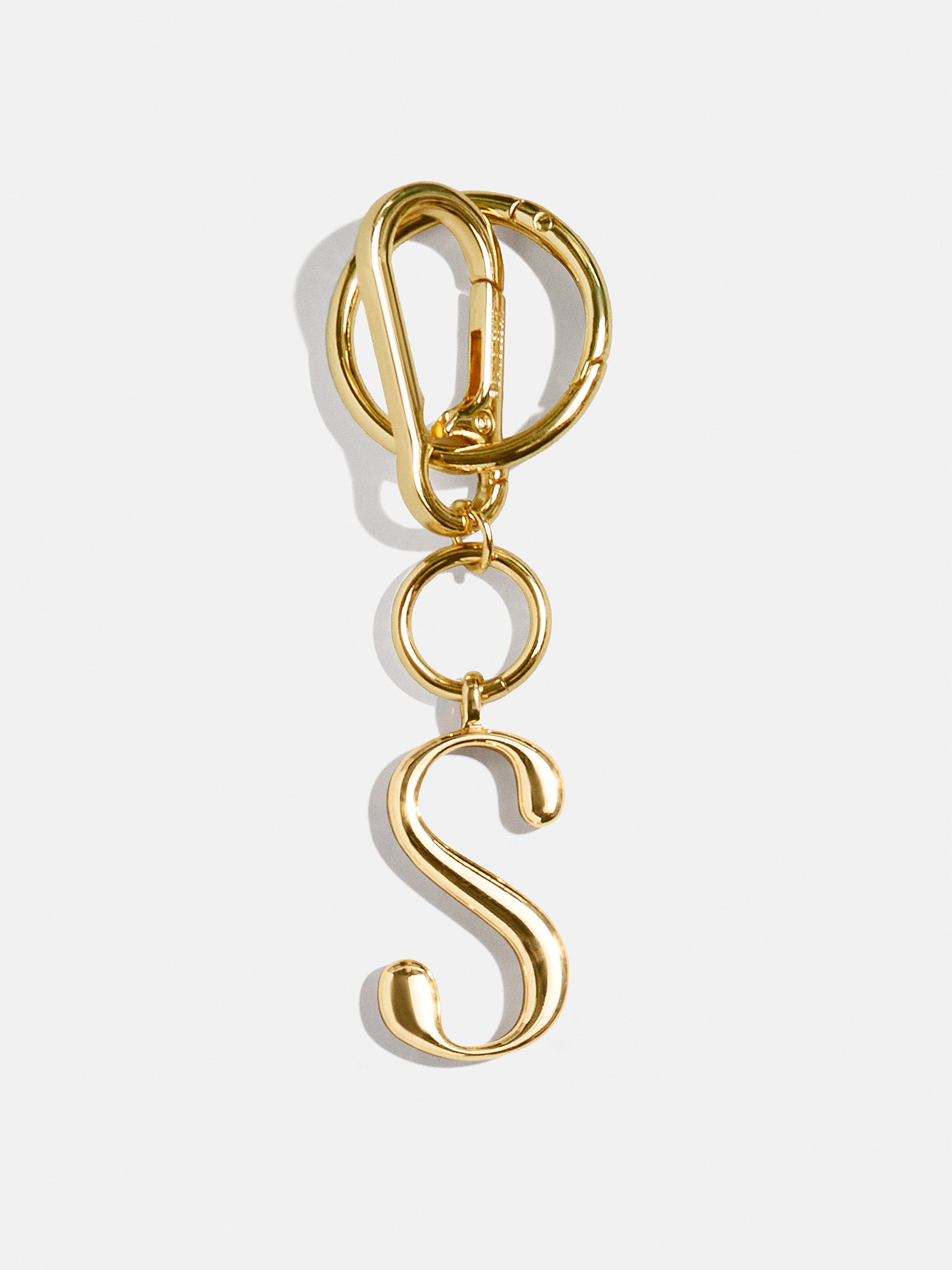 Gold Initial Enamel Bag Charm - S