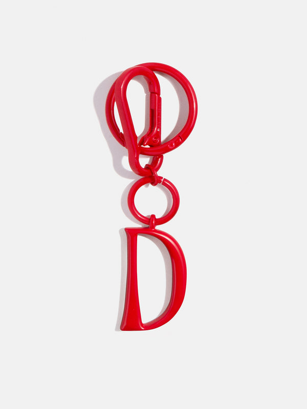 Red Initial Enamel Bag Charm - D