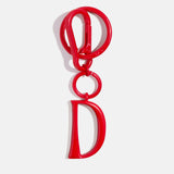 Red Initial Enamel Bag Charm - D