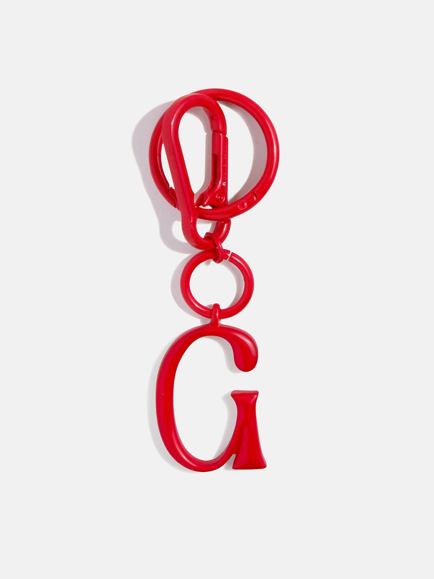 Red Initial Enamel Bag Charm - G