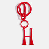 Red Initial Enamel Bag Charm - H