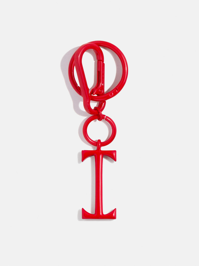 Red Initial Enamel Bag Charm - I