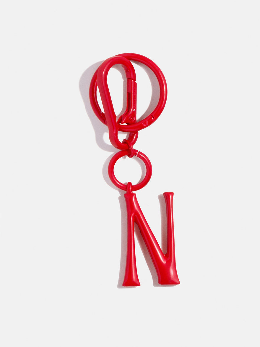 Red Initial Enamel Bag Charm - N