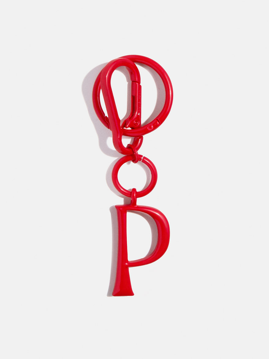 Red Initial Enamel Bag Charm - P