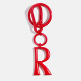 Red Initial Enamel Bag Charm - R