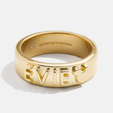 Disney 14K Gold Plated Sterling Silver Custom Block Ring - Gold/Pavé