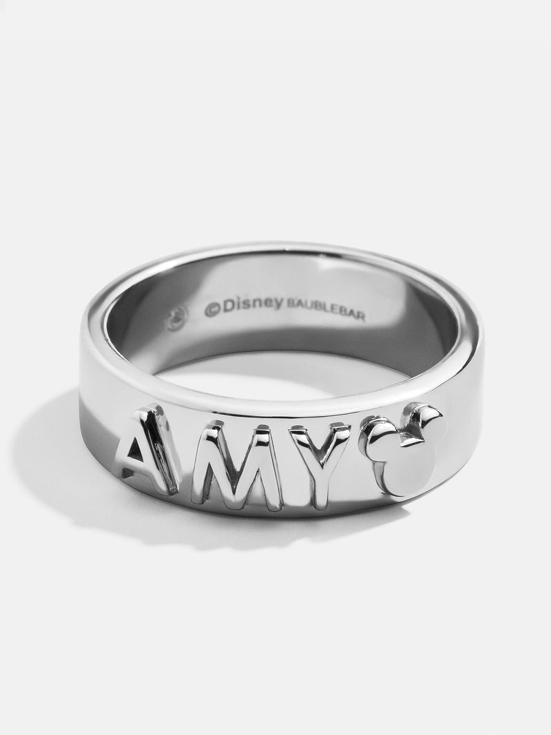 Disney Sterling Silver Custom Block Ring - Silver – Enjoy 20% Off: Big ...