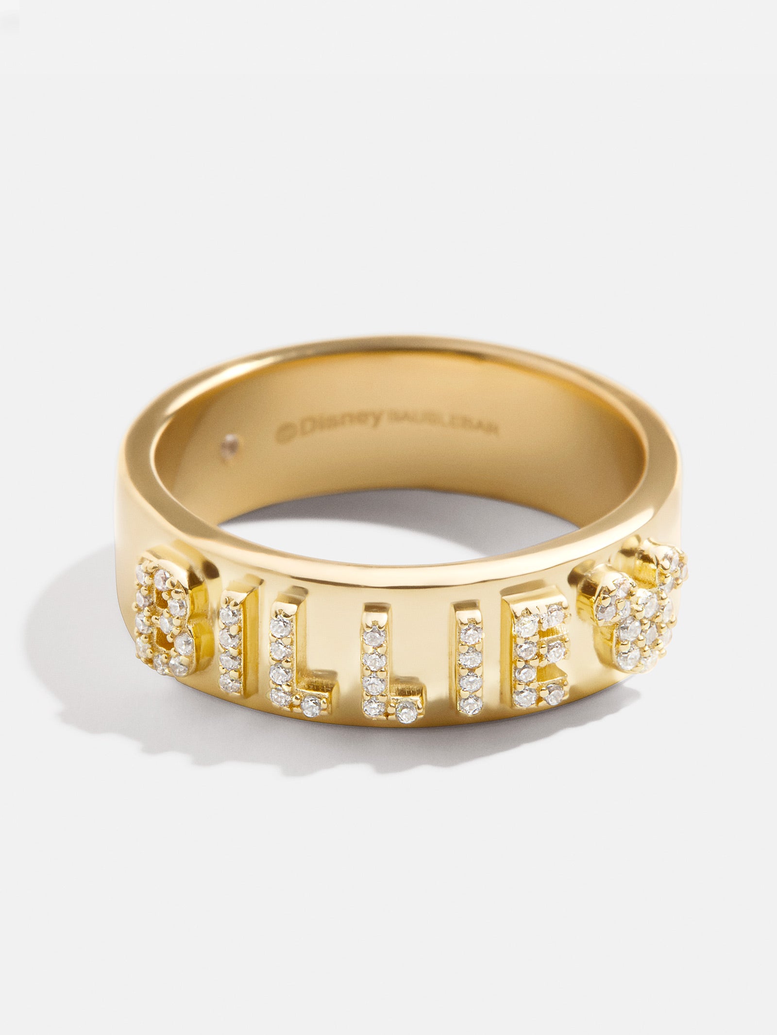 Disney 14K Gold Plated Sterling Silver Custom Block Ring - Gold/Pavé ...