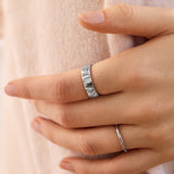 Disney Sterling Silver Custom Block Ring - Pavé/Silver