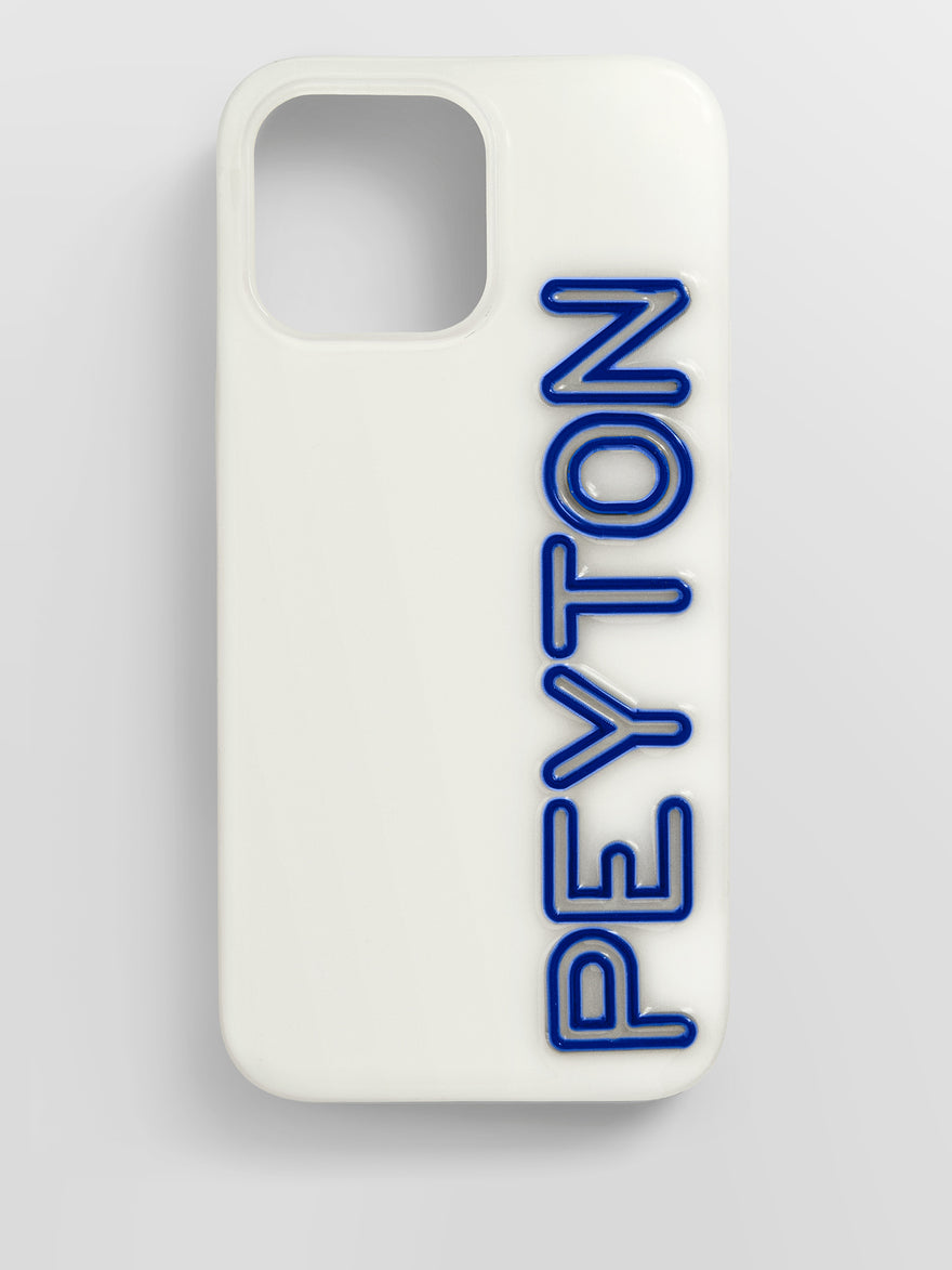 Fine Line Custom iPhone Case - White/Cobalt Blue
