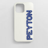 Fine Line Custom iPhone Case - White/Cobalt Blue