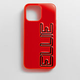 Fine Line Custom iPhone Case - Red/Black