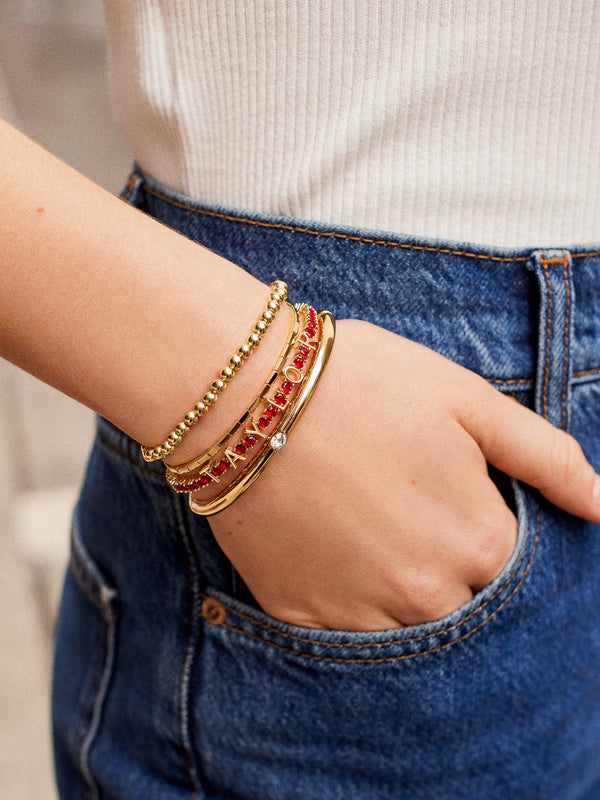 Custom Tennis Bracelet - Gold/Red