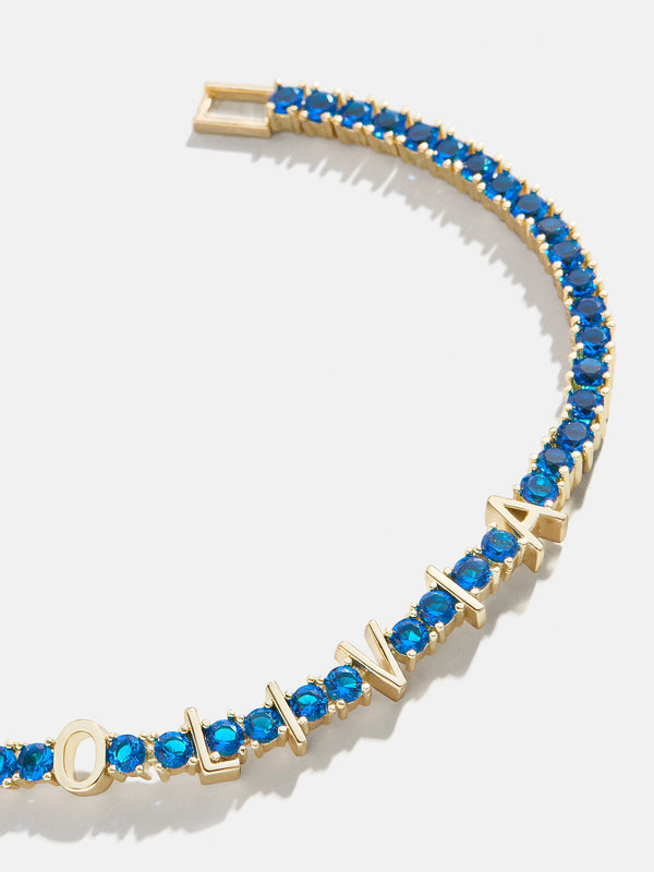 Custom Tennis Bracelet - Gold/Blue