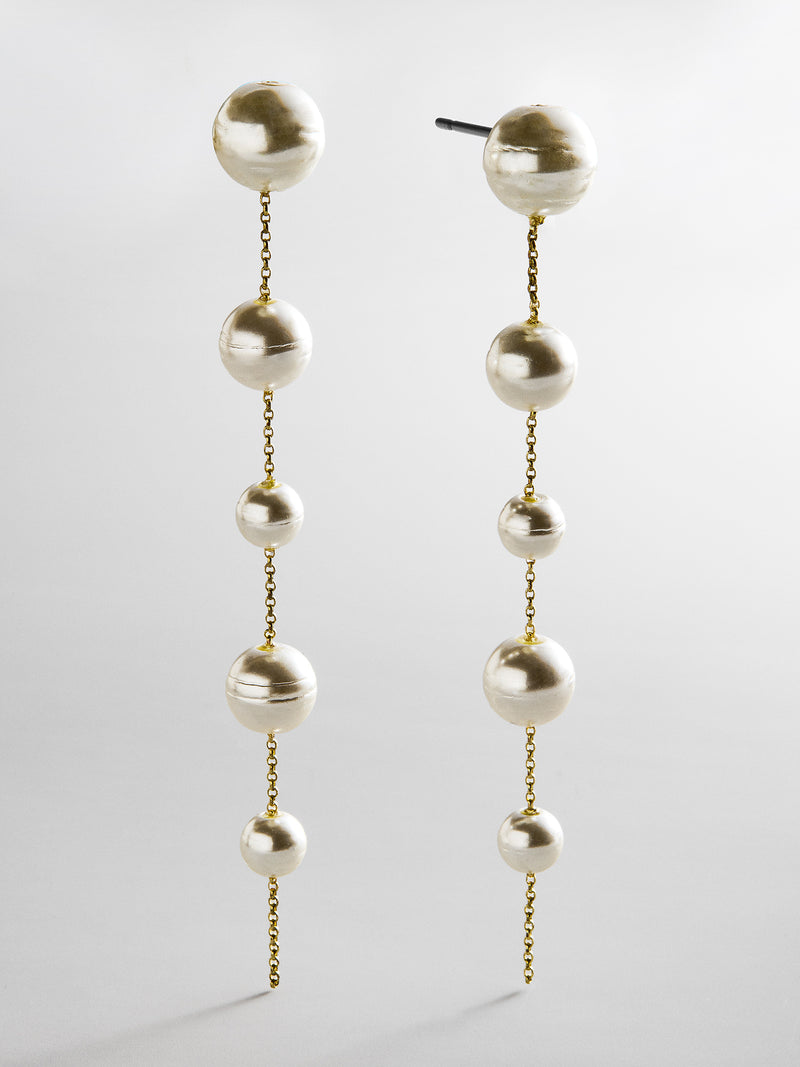 Blair Pearl Earrings - Gold/Pearl