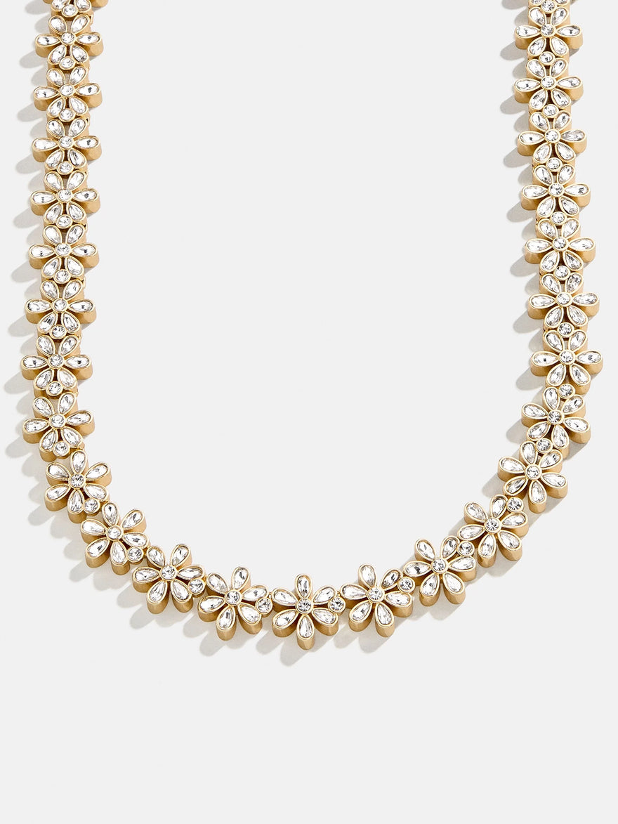 Flora Tennis Necklace - Gold/Pavé