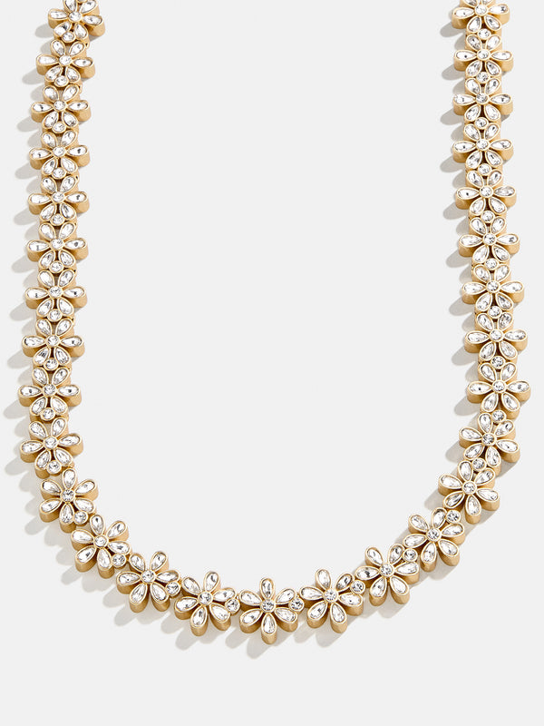 Flora Tennis Necklace - Gold/Pavé