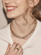 Flora Tennis Necklace - Gold/Pavé