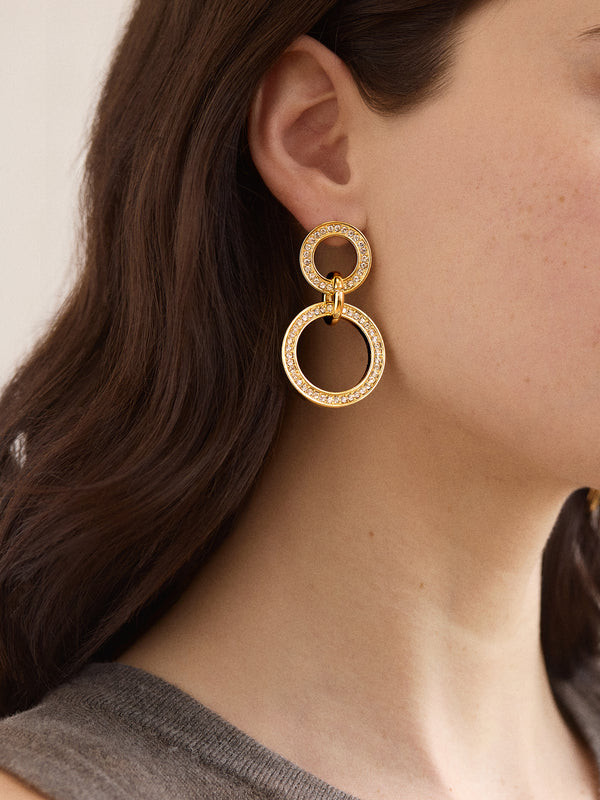 Maddie Statement Earrings - Gold/Pavé