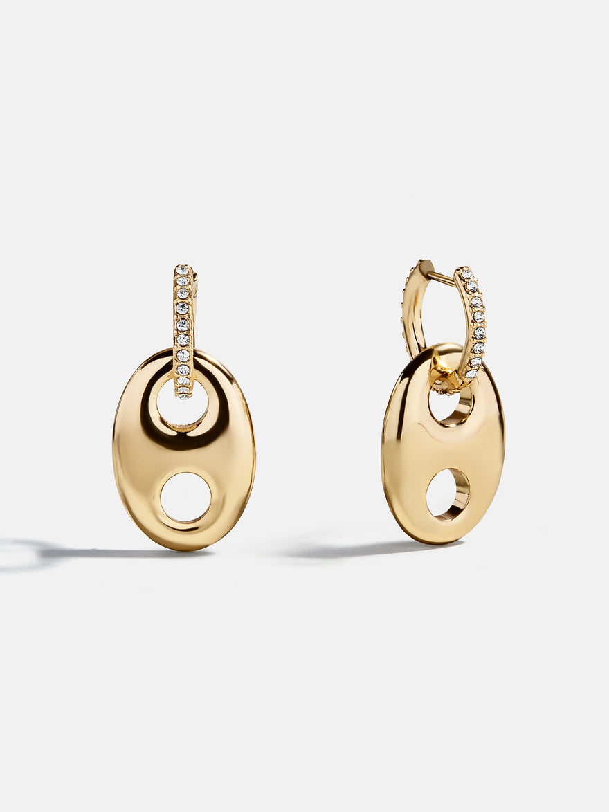 Thalia Huggie Earrings - Gold/Pavé