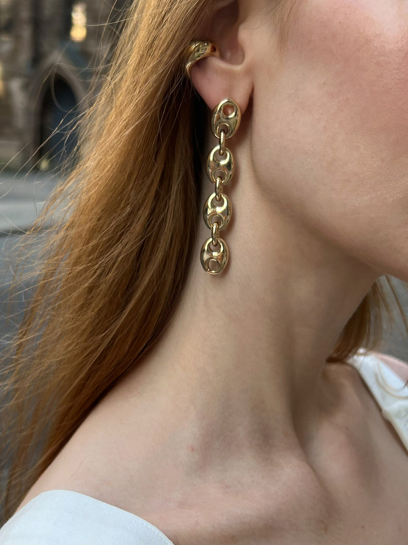 BaubleBar Thalia Drop Earrings - Gold - 
    Gold statement earrings 
  
